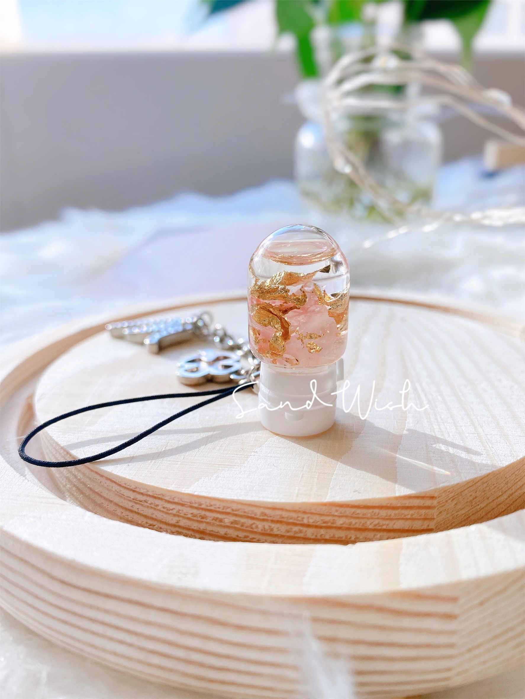 永生花浮游花吊飾-櫻花粉