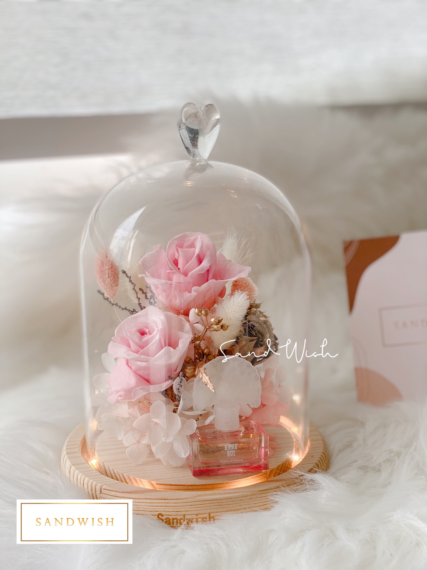 永生花玻璃夜燈-蘇珊娜之花(中型):圖片 2